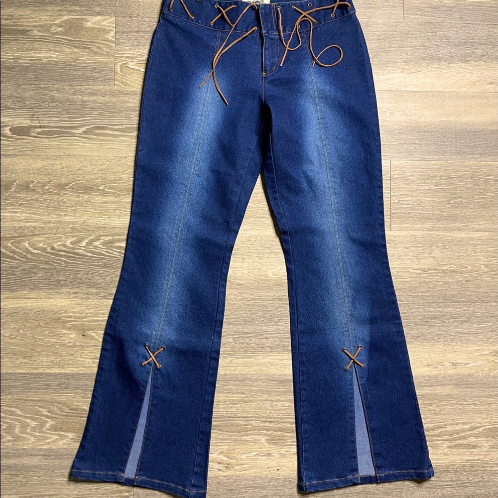 Festival flare pants slit hem size 6